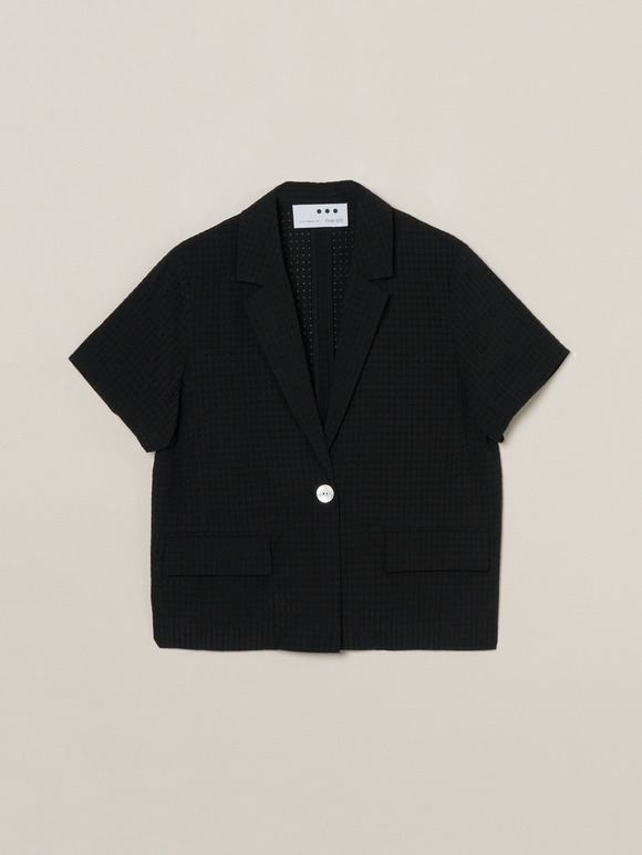 Veil plaid short sleeve jacket