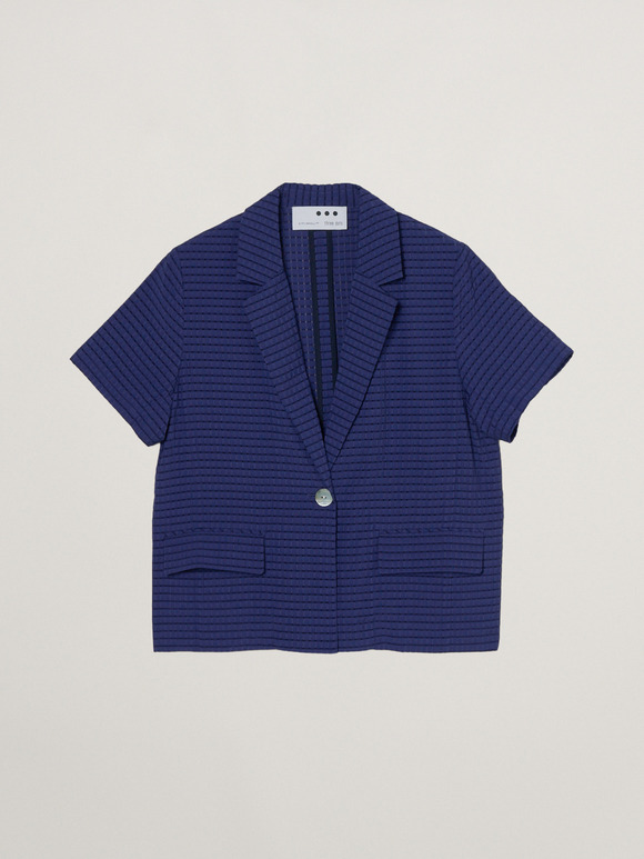 Veil plaid short sleeve jacket