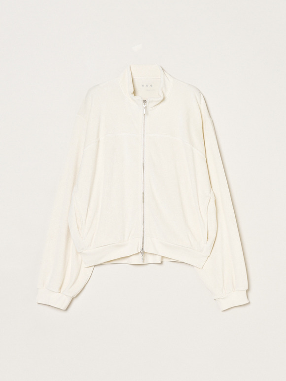Velvet pile zip up blouson