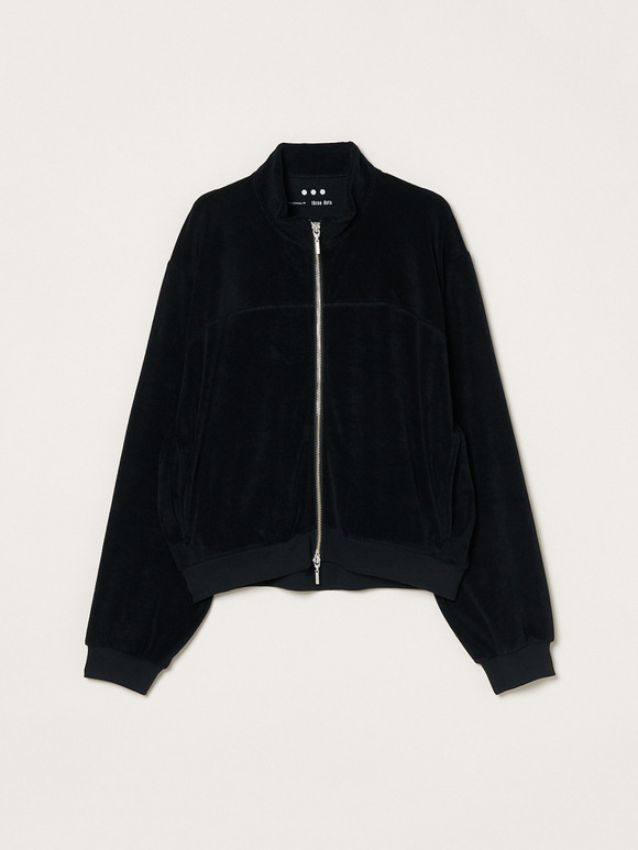 Velvet pile zip up blouson