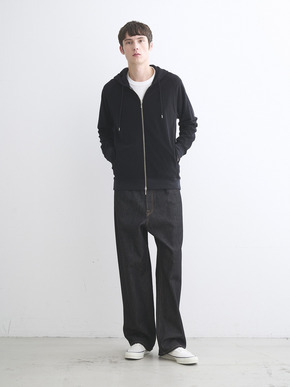 Men's Velvet pile zip cocoon hoody 詳細画像