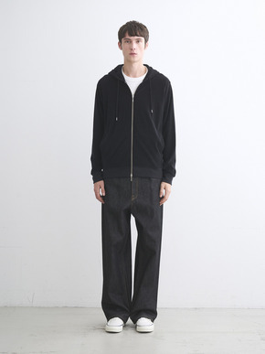Men's Velvet pile zip cocoon hoody 詳細画像