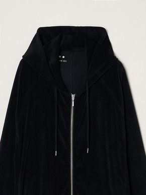 Men's Velvet pile zip cocoon hoody 詳細画像