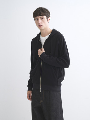 Men's Velvet pile zip cocoon hoody 詳細画像