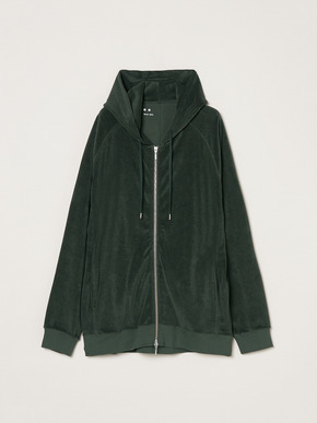 Men's Velvet pile zip cocoon hoody 詳細画像
