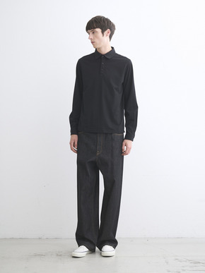 Men's Powdery Cotton long sleeve polo 詳細画像