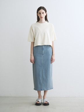 Double-knit supima cropped tee 詳細画像