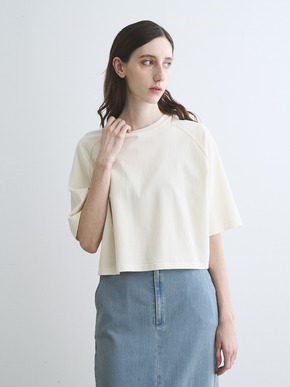 Double-knit supima cropped tee 詳細画像
