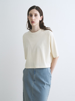 Double-knit supima cropped tee 詳細画像