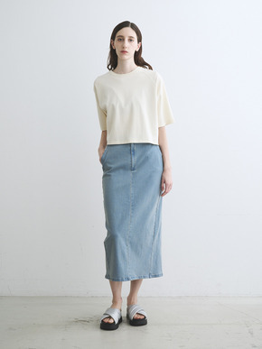 Double-knit supima cropped tee 詳細画像