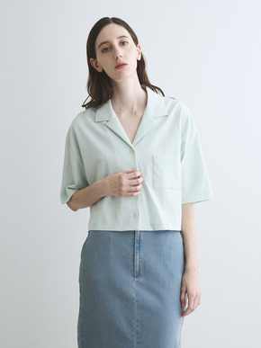Double-knit supima cropped shirt 詳細画像