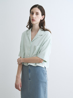 Double-knit supima cropped shirt 詳細画像