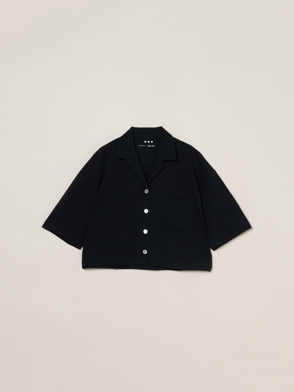 Double-knit supima cropped shirt