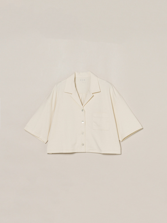 Double-knit supima cropped shirt