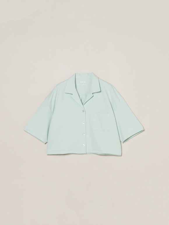 Double-knit supima cropped shirt