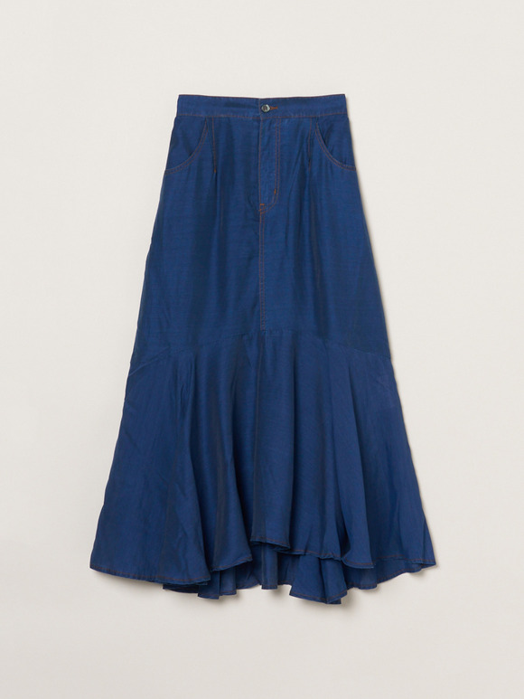 Sheer denim skirt