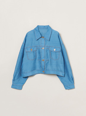 Sheer denim shirt jacket 詳細画像
