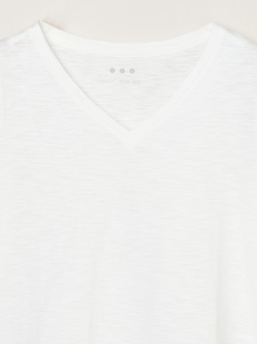 Organic slub v neck 詳細画像