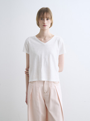 Organic slub v neck 詳細画像