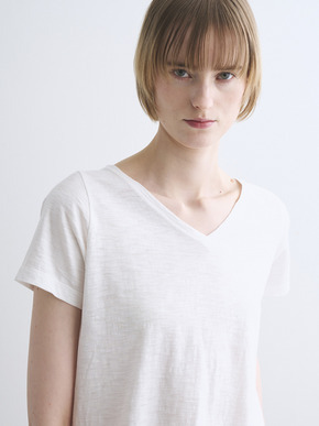 Organic slub v neck 詳細画像