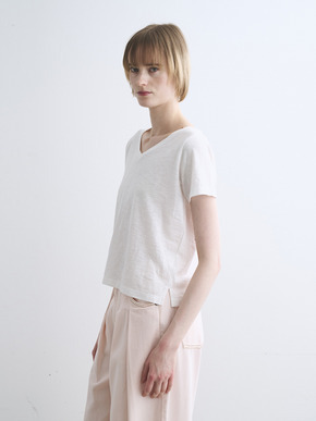 Organic slub v neck 詳細画像