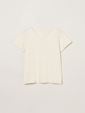 Organic slub v neck 詳細画像