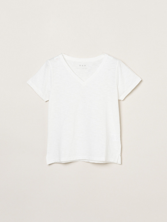 Organic slub v neck