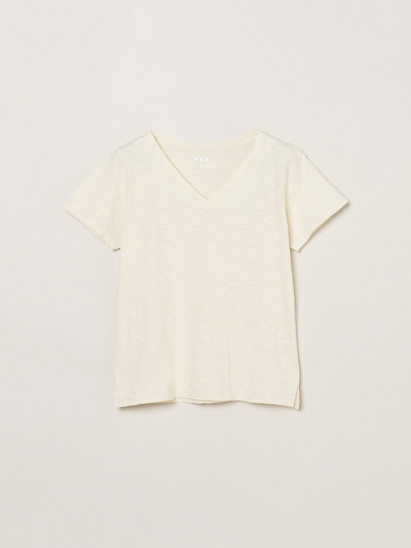 Organic slub v neck