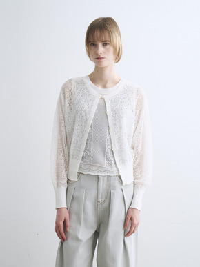 Panama lace 2way cardigan 詳細画像
