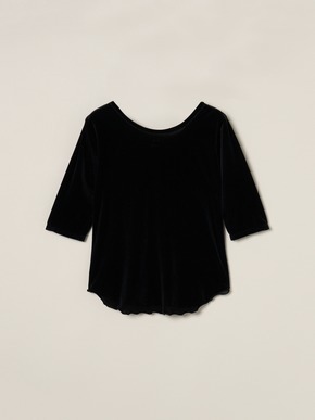 Sheer velour double open neck T 詳細画像