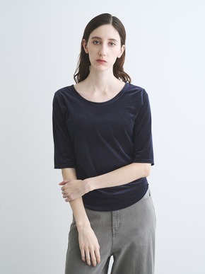 Sheer velour double open neck T 詳細画像