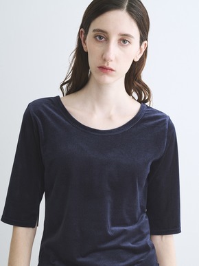 Sheer velour double open neck T 詳細画像