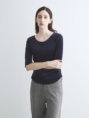 Sheer velour double open neck T 詳細画像