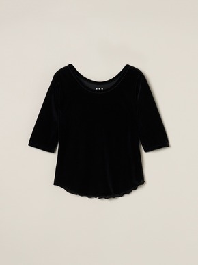 Sheer velour double open neck T 詳細画像