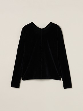 Sheer velour long slv tee 詳細画像