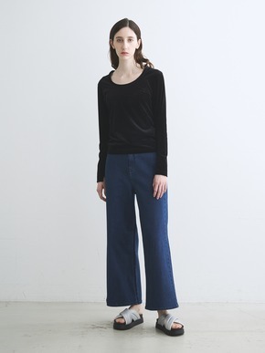 Sheer velour long slv tee 詳細画像