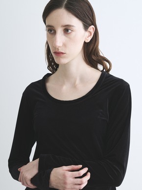 Sheer velour long slv tee 詳細画像