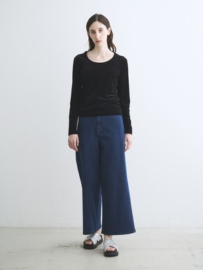 Sheer velour long slv tee 詳細画像