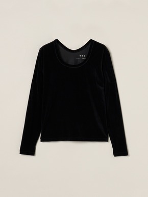 Sheer velour long slv tee 詳細画像