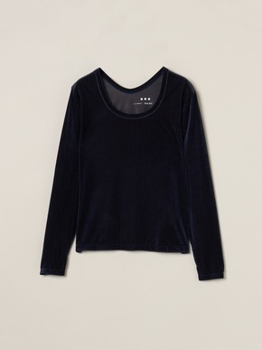 Sheer velour long slv tee 詳細画像