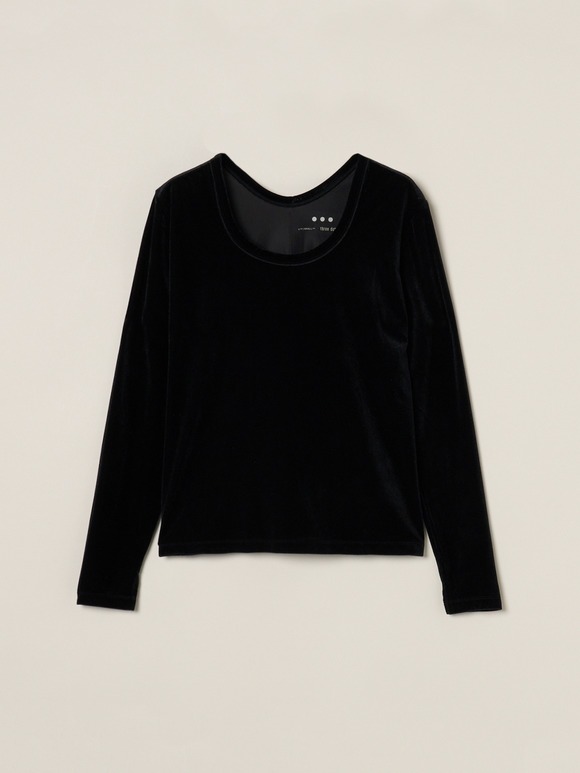 Sheer velour long slv tee