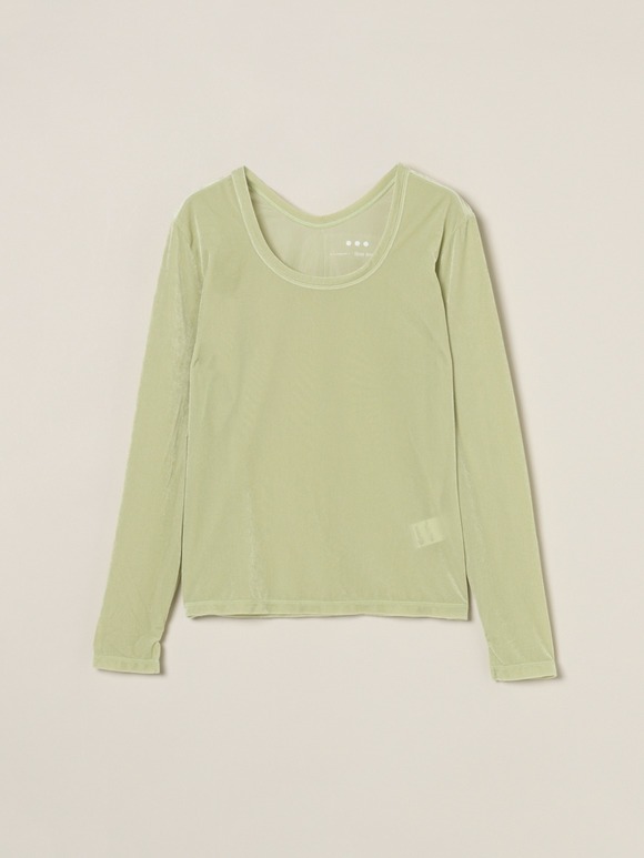 Sheer velour long slv tee