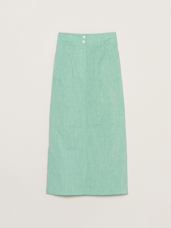 Cotton linen narrow skirt