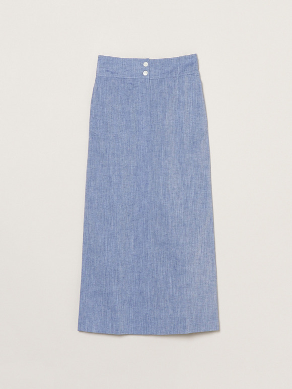 Cotton linen narrow skirt