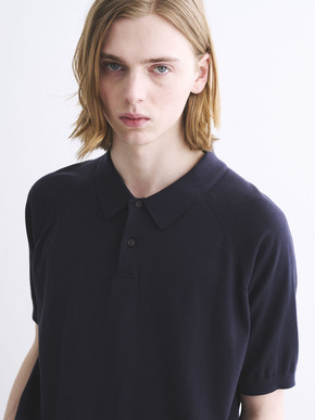 Men's dress knitted s/s polo 詳細画像