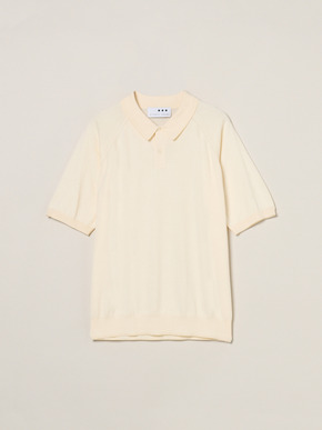 Men's dress knitted s/s polo 詳細画像