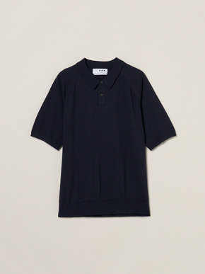 Men's dress knitted s/s polo 詳細画像