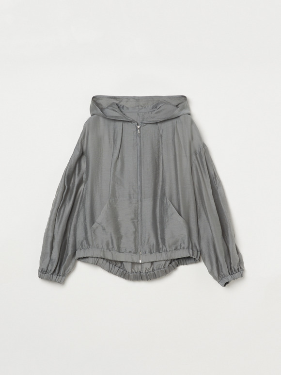 Shiny shirt zip up hoody