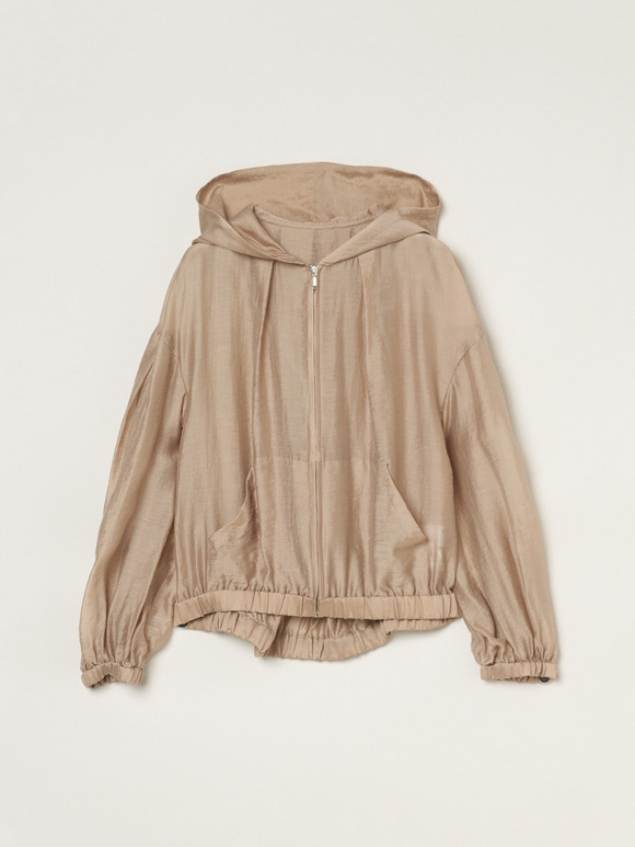 Shiny shirt zip up hoody