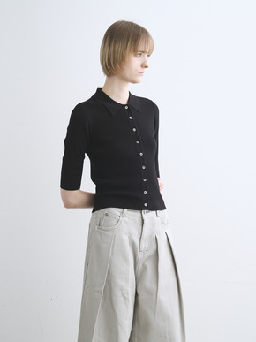 Sandy cotton half sleeve polo 詳細画像